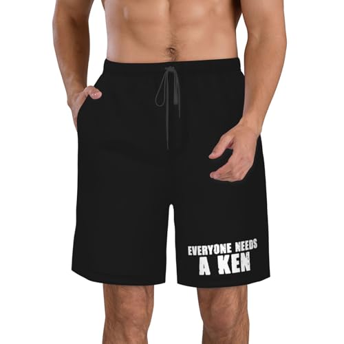 Everyone Needs A Ken Men's Casual Board Shorts - Elastic Waist Drawstring Swim Trunks Fit Summer Hawaii Beach,