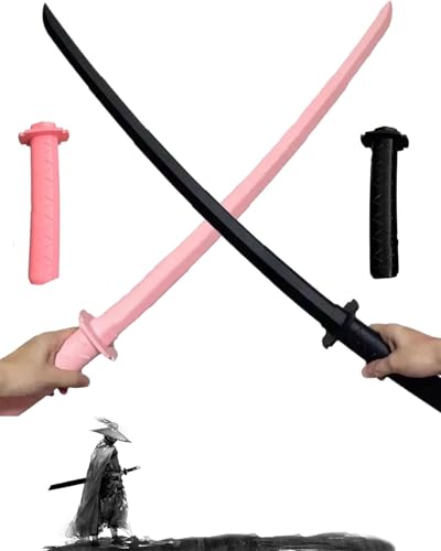 Image of 2PCS Samurai Sword, Samurai Sword, Decorative, Perfect for Cosplay and Gift Giving, Includes Black and Pink