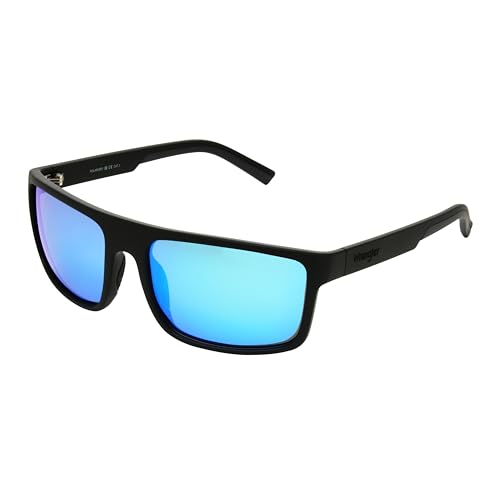 Wrangler Mens Kabel Rodeo Ridge Polarized Square Sunglasses Black 61 mm