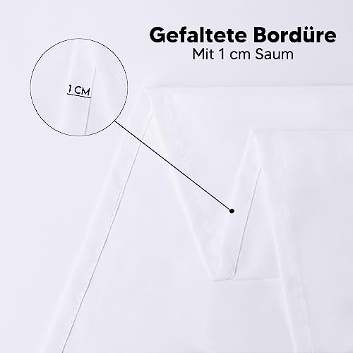 Utopia Kitchen Polyester Tischdecke 110 x 140 cm (2er-Pack, Weiß) Maschinenwaschbare Tischdecke Ideal für Partys, Veranstaltungen, Hochzeiten und Restaurants (44 x 56 Zoll)