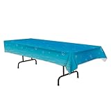 Beistle Printed Plastic Under The Sea Rectangle Bubble Print Table Cover Luau Beach Theme Tableware for Mermaid Birthday Party Supplies