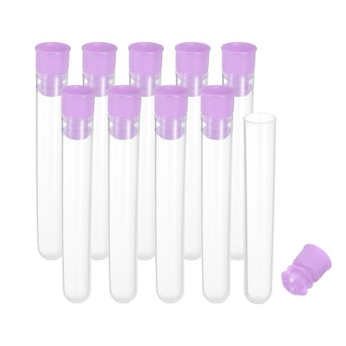 Image of PATIKIL 3 inch Length Plastic Sewing Needle Storage Holder, 10 Pcs Portable Matte Embroidery Needle Pin Toothpick Storage Tubes Case for Craft Knitting, Purple