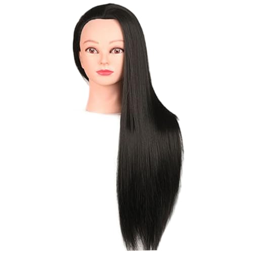 Perwteriy Testa di manichino con Capelli, Simulazione Fibra ad Alta Temperatura Multifutioning Racconciatore di Allenamento per Parrucchiere, Parrucchiere, Barbiere