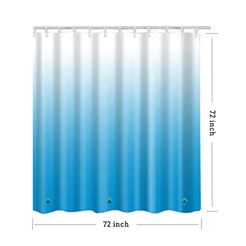 Tikabc Shower Curtain Liner, Blue Lightweight Shower Curtain Liners, Plastic Shower Curtains, 72X72 Inch Peva Shower Liner With 12 Grommet Holes 3 Magnetic Weights #TOP1