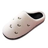 iqyu plusch, pantofole bicolore invernali, calde, infradito da donna, estive, morbide, morbide, per massaggi ai piedi, nero , 42/43 eu