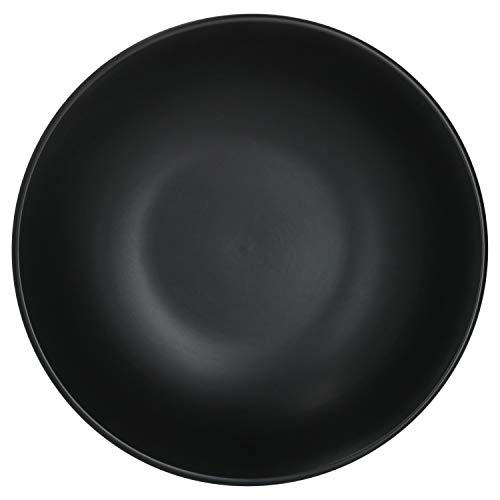 Foto von MamboCat Lampart Nero 6x Suppen-Teller Schwarz I Tiefe Teller Set für 6 Personen I Suppenteller im Modernen Ethno-Stil I Pasta-Bowl & Müsli-Schale Groß I Steingut Schwarz Matt 6 Stück