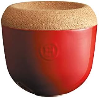Emile Henry 348763 Made in France Burgundy 5.8 inch diameter Garlic Cellar Pot