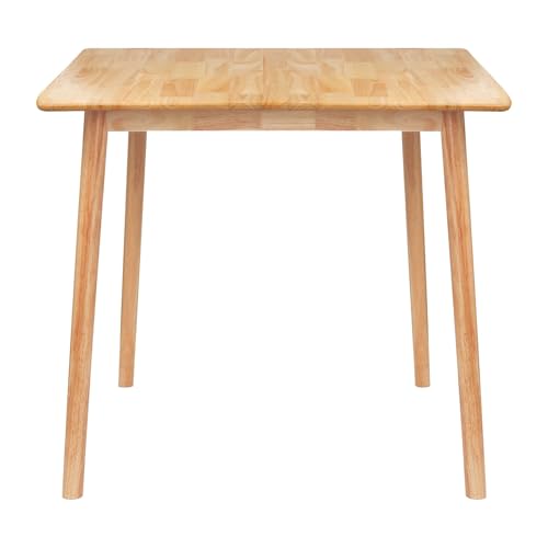 Nicholas Winter Table à Manger Carrée en Bois - 90cm x 90cm - Naturel - 1x 4 Sièges Petit Rustique Cuisine Manger Hévéa Dîner Bistro Meubles à 4 Pattes