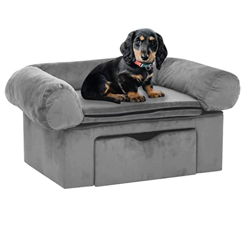 INLIFE Hundesofa mit Schublade Grau 75x50x38cm