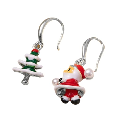Christmas Character Earrings with Glittering Santa Design Comfortable Alloy Jewelry for Festive Occasions Alloy Ear Studs