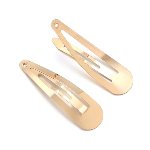 Barrettes à cheveux clic clac or clair 60mm en lot de 50 pièces pour coiffures DIY