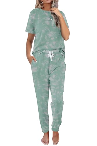 2 Piece Pjs Set For Womens Pajamas Lounge Set Long Sleeve Joggers Pants Sleepwear with Pockets