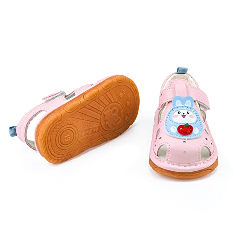Image of SOFMUO Baby Boys Girls Squeaky Sandals Non-Slip Soft Rubber Sole Closed Toe Infant Summer Outdoor Shoes Toddler First Walkers