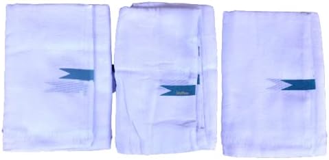 Myfam thorthu Towel Kerala - Very Small and Soft for Babies - Pure Cotton - White - 3 nos