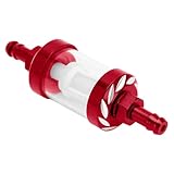 KUQUTIDY 1/4 Inline Fuel Filter for Motorcycle, Lawn Mower, Small Engine,Transparent Glass Visible Oil Level 5/16 In Line Fuel Filters, Universal Motorcycles Accessories