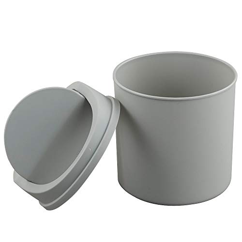 Mini caneca de basura de escritorio 2 litros con tapa basculante gris