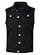 Yukirtiq Herren Denim Westen Zerrissen Männer Jeansweste Ärmellose Jeansjacken Freizeitweste Slim Fit Motorrad Weste Denim-Jacke, Schwarz, M