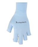 Simms SolarFlex UPF 50 Fingerless Fishing Gloves, Unisex, Sky, Large