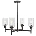VINLUZ 4 Light Pendant Chandelier Modern Metal Lighting Oil-Rubbed Bronze Industrial Ceiling Lighting Fixture for Dining Room Kitchen Living Room