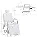 BarberPub Professional Tattoo Chair with Headrest, Modern Fashion Spa Massage Bed Salon Chair with Leg Rest & Storage Shelf Adjustable Table Beauty Equipment 2767 (White)