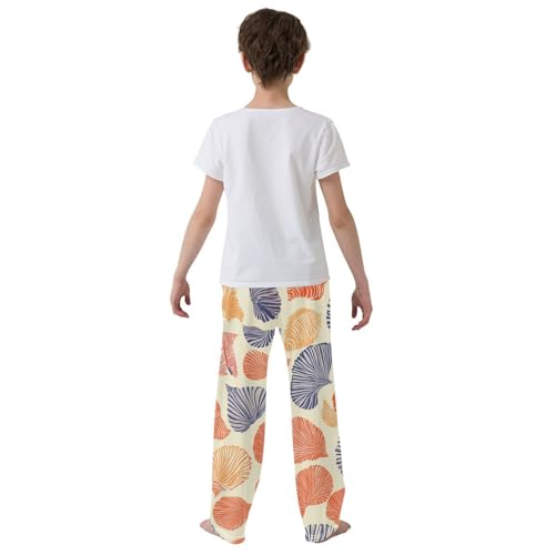 Boys' Pants Coral Seashell Colorful Long Bottoms Jogger Pants Elastic Waist Trousers with Pockets S-XL3