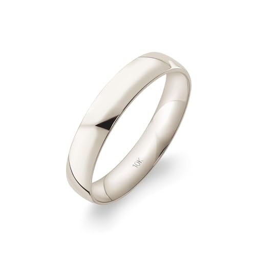 Image of Wedding Band 14K /10K Solid Gold 4mm Comfort Fit Plain Ring Men Women