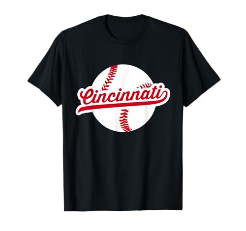 Cincinnati Baseball Vintage Ohio Pride Love City Rosso Maglietta