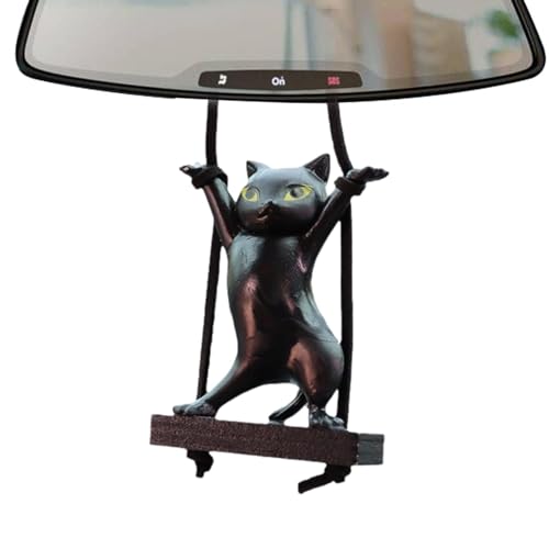 Décoration de voiture en forme de chat – Pendentif en forme de chat – Décoration d'intérieur de voiture mignonne – Pendentif amusant pour rétroviseurs de voiture
