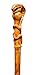 Wooden Hand Carved Snake Head Walking Stick - 36