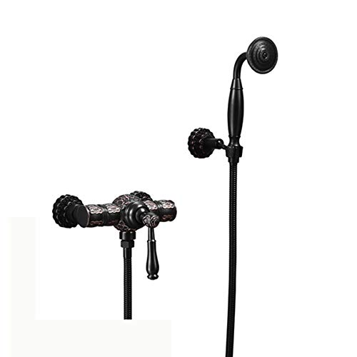 Ensemble de robinets de douche bronze noir pour salle de bains rétro murale