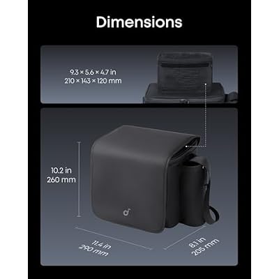 Soundcore Nebula Portable Carry Bag for P1&P1i Projector, Compact and Lightweight Travel Case with Adjustable Storage, Shoulder Strap, and Durable Waterproof Polyester Fabric
