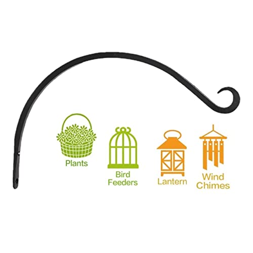 Image of Metal Wall Hook Hanging Plant Bracket | Decorative Straight Plant Hanger for Pots, Bird Feeders, Planters, Lanterns, Cotton, Wind Chimes Indoor Outdoor, (Pack of 1, 13 Inch)