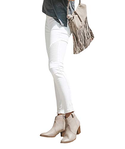 ECDAHICC Women‘s High Elastic Waist Demin Pants Pull On Skinny Ruched Legging Jeans Butt Lifting Slim Pencil Trousers2