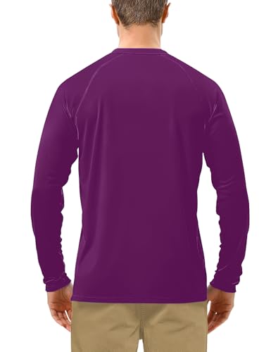 Image of Roadbox Mens UPF 50+ UV Sun Protection Shirts Outdoor Long Sleeve SPF Rash Guard for Fishing Hiking Swimming Running