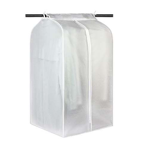Hanging Garment Bags for Closet Storage Large Hanging Garment Clothes Cover Clothing Storage Bag with Magic Tape and Zipper Translucent Closet Clothes Protector for Suit Coat