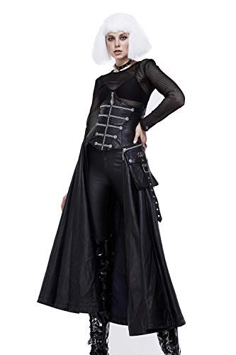Vestidos góticos de fiesta Devil Fashion con corsé negro y falda midi steampunk para mujer