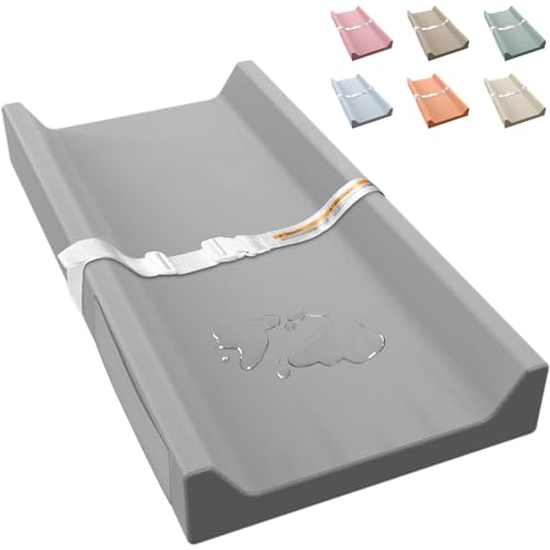 JVEOO Vegan Leather Baby Changing Pad, Waterproof & Wipeable Soft Diaper Changing Mat 32" x 16.6" Comfortable Infant Changing Station for Dresser & Table