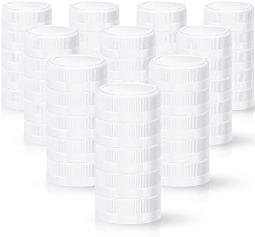 50 Pcs Plastic Bottle Caps 38 mm for Empty Juice Bottles, Tamper Seal Lids Container Lids Bottle Caps for Crafts DIY, 4, 8,12, 16, and 32 oz Container (White,50 Pieces)