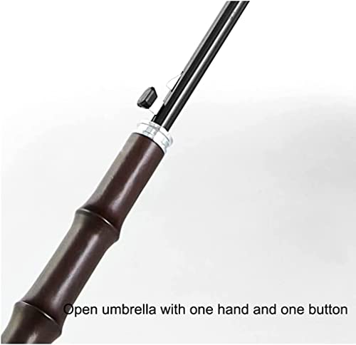 Razzum Umbrella Retro Golf Umbrella Wind Resistant Stick Umbrella 12 Bones Wooden Handle Rainproof Automatic Open Umbrella Travel Umbrellas Umbrella Umbrella (Color : Light Gray, Size : 99Cm) #TOP5