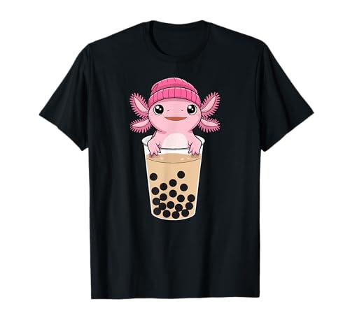 Thé à bulles Axolotl, joli thé au lait Boba, mignon anime Axolotl T-Shirt