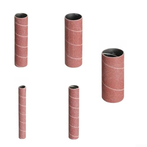 5 fundas de tambor de lijado de grano 80/150/240, herramientas de pulido abrasivo de 115 mm de largo para lijadora oscilante, papel de lija de alúmina con 3/19/26/38/(80MESH)