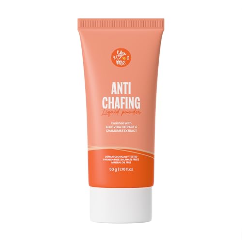 Image of Yu n Me Anti-Chafing Liquid Powder Cream | Anti-Rash Cream for Inner Underarms & Intimate Areas | Dermatologically Tested | Tapioca Starch & Aloe Vera | Non-Greasy Formula | For Men & Women | 50gm