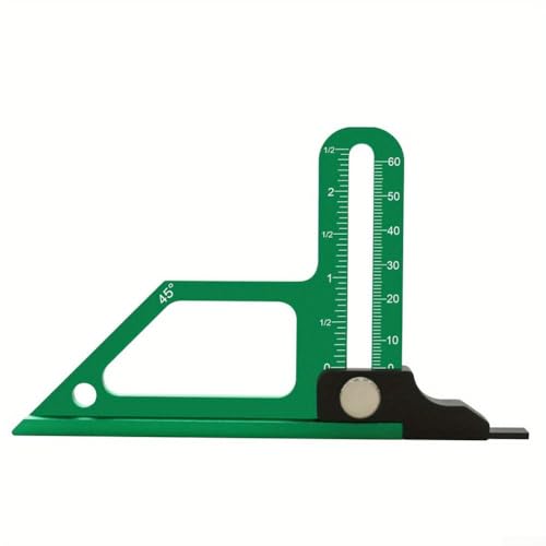 Jotekonoby Adjustable Table Saw Height Gauge Ruler 0-60mm for Woodworking Depth Measurement, Metric and Imperial Scales, Aluminum Alloy Precision Cutter Tool