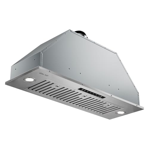 Image of 36 inch Insert Range Hood 900 CFM, with Gesture & Touch Control | Quiet, Stainless Steel, Baffle Filters, LEDs, Ducted /Ductless Convertible, Delay Shut-off