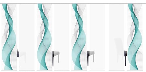 Home Fashion 98669, 8er-Set Schiebegardinen 'OPALIA' | 8 x 245 x 60 cm | inkl. Zubehör | Farbe:, Farbe:rot