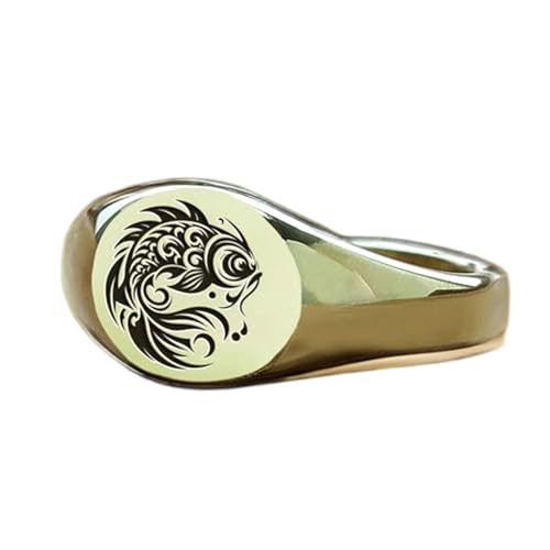 Bague carpe koï en argent 925 plaqué or, chevalière vintage faite main