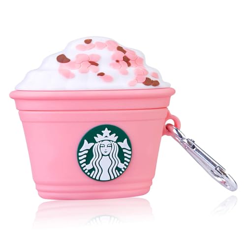 Image of Earphone Case Cover Compatible for Realme Buds T300, Soft Silicone Skin Case Cover Shock-Absorbing Protective Case with Keychain (Front LED Visible) (Pink)