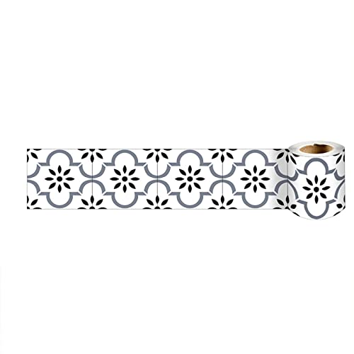 VisitRyl Wallpaper Border Peel and Stick Wall Border Sticker Home Ceiling Decor Edge Strip Border for Bathroom Living Room Kitchen Black Dot 17 10cm x 240cm