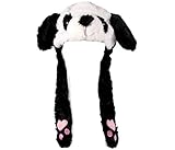  Alsino Panda Mütze mit beweglichen Ohren Karneval Fasching Cosplay Lustige Niedliche Tiermütze Wackelohren Plüsch Kostüm