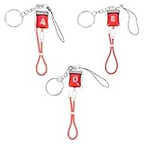 Housoutil Llavero Colgante de Tipo, B y 0, 3 Piezas, Accesorio Ligero y Compacto para Teléfono y Llaves, Decoración Halloween y Fiesta, Porta Llavero Versátil